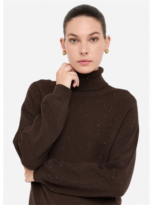 Dolcevita con micro paillettes LIU JO | MF5234MA27R/A4367
